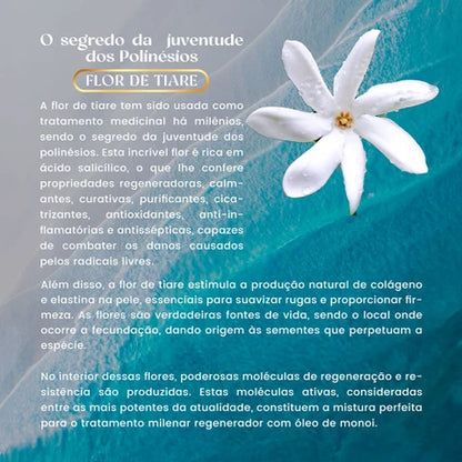 MONOI ACELERADOR DE BRONZEADO: COM BETACAROTENO, A COLEÇÃO OURO, BRONZEIA EM 15 MINUTOS E DESINTOXICA A PELE, ELIMINANDO MANCHAS.